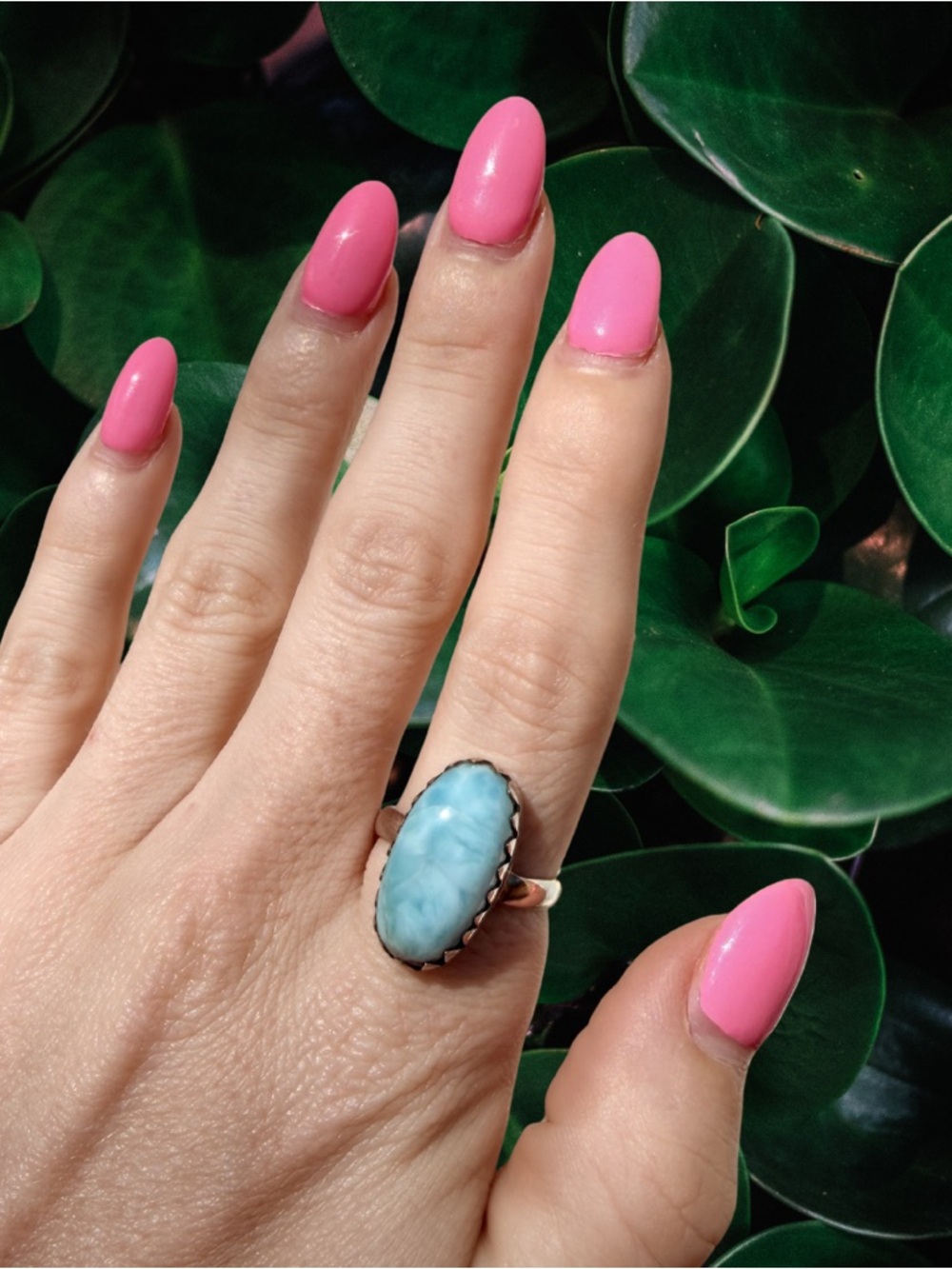 Blue Larimar Sterling Silver Ring | Size 8 | Southwestern Style | 925 New